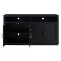 4 Door Classic Sideboard With Open Storage And Adjustable Shelves Perfect For Kitchens, Living Rooms Black Black Mdf