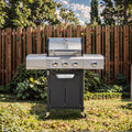 Propane Grill 3 Burner Barbecue Grill Stainless Steel Gas Grill With Side Burner And Cover For Outdoor Bbq, Camping Silver Garden & Outdoor Stainless Steel