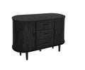 Sideboard Buffet Storage Cabinetaccent Cabinet With Smoothly Sliding Tambour Doorsmodern Kitchen Buffet Cabinet With 3 Drawer And 2 Doors For Living Room Dining Room Black Mdf