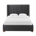 Full Size Modern Design Bed Frame Upholstered Queen Bed Frame Platform With Headboard Corduroy Headboard Wooden Slats Support, No Box Spring Needed,Mattress Foundation,Black Full Black Corduroy