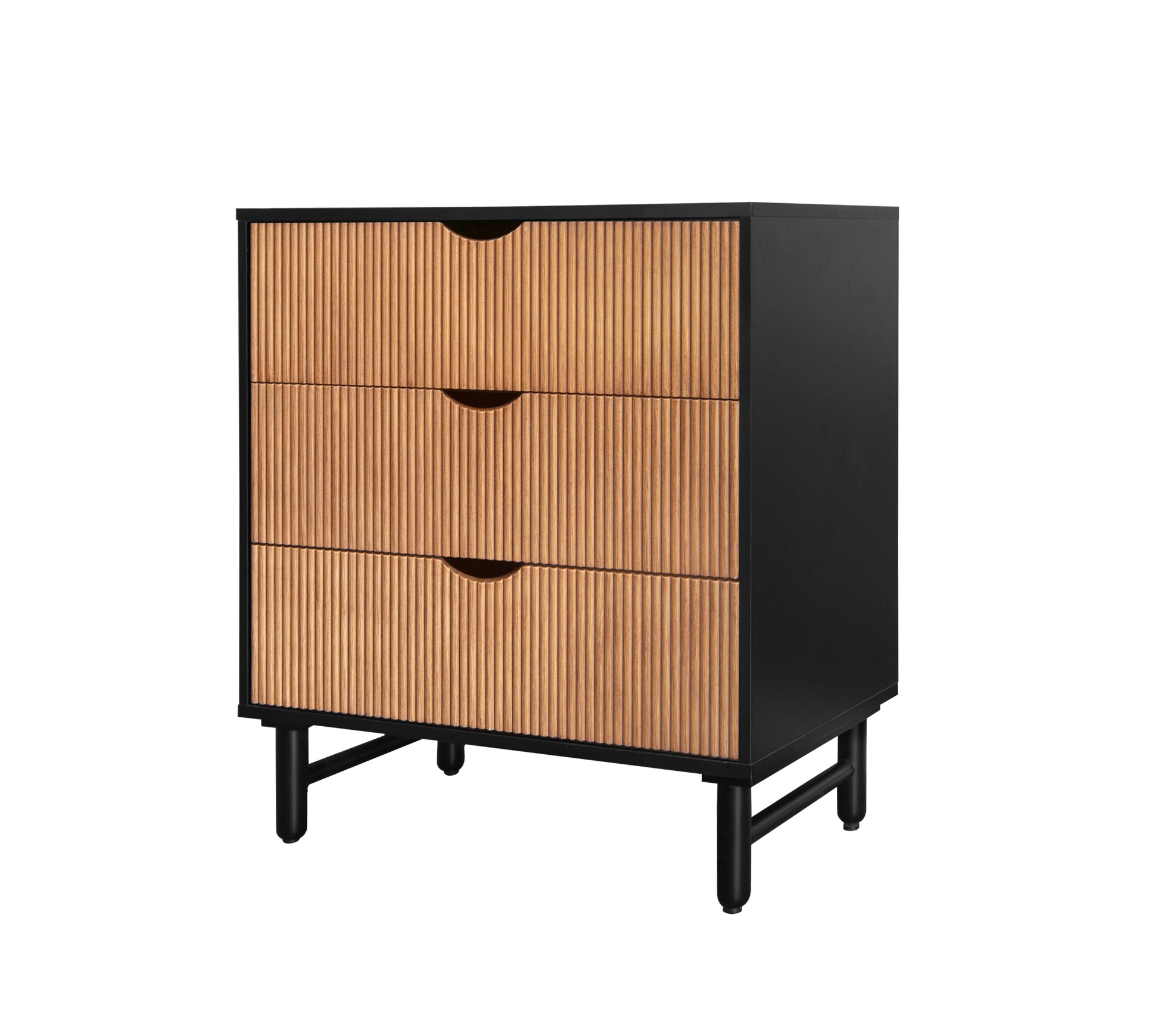 3 Drawer Cabinet, Suitable For Bedroom, Living Room, Study, Dining Room Black Particle Board