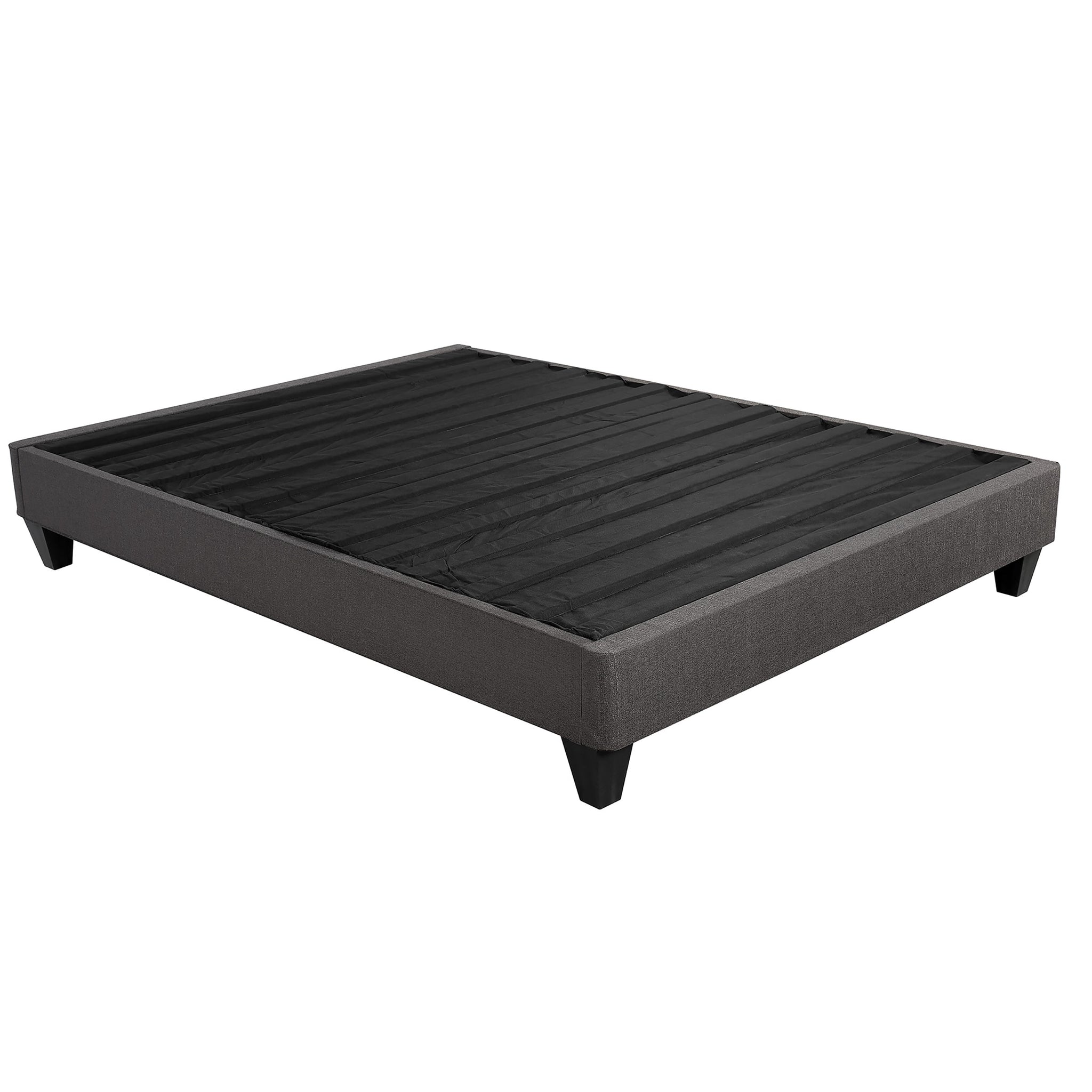 Modern Bedroom Furniture 14 In. Platform Mattress Foundation, Twin Xl Size Upholstered Bed Base, Dark Gray Box Spring Not Required Twin Xl Dark Gray Wood Bedroom Contemporary,Modern Bed Frame