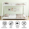 Metal Bunk Bed Twin Over Full Size With Removable Stairs, Heavy Duty Sturdy Frame With 12