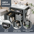 30'' Bathroom Vanity With Top Sink, Modern Bathroom Storage Cabinet With 2 Drawers And A Tip Out Drawer, Single Sink Bathroom Vanity Same As Sw000143Aae Grey Bathroom Modern Solid Wood Mdf Resin