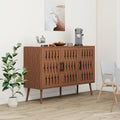 3 Door Cabinet, Accent Storage Cabinet, Suitable For Living Room, Bedroom, Dining Room, Study Walnut Mdf