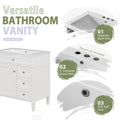 30'' Bathroom Vanity With Top Sink, Modern Bathroom Storage Cabinet With 2 Drawers And A Tip Out Drawer, Freestanding Vanity Set With Mirror Cabinet, Single Sink Bathroom Vanity 3 White Bathroom Solid Wood Mdf Resin Painted