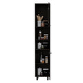 Sheffield 2 Door Pantry Cabinet, With Two 2 Cabinet Spaces And Two Open Shelves Black Kitchen Contemporary Pine Particle Board Cabinets Included Engineered Wood