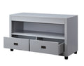 Dove Grey 2 Drawer Sofa Table Grey Primary Living Space Drawers Rectangular Solid Wood Mdf