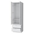 Tall Mayer Wardrobe In Melamine With Two Doors And Two Drawers White Particle Board Melamine