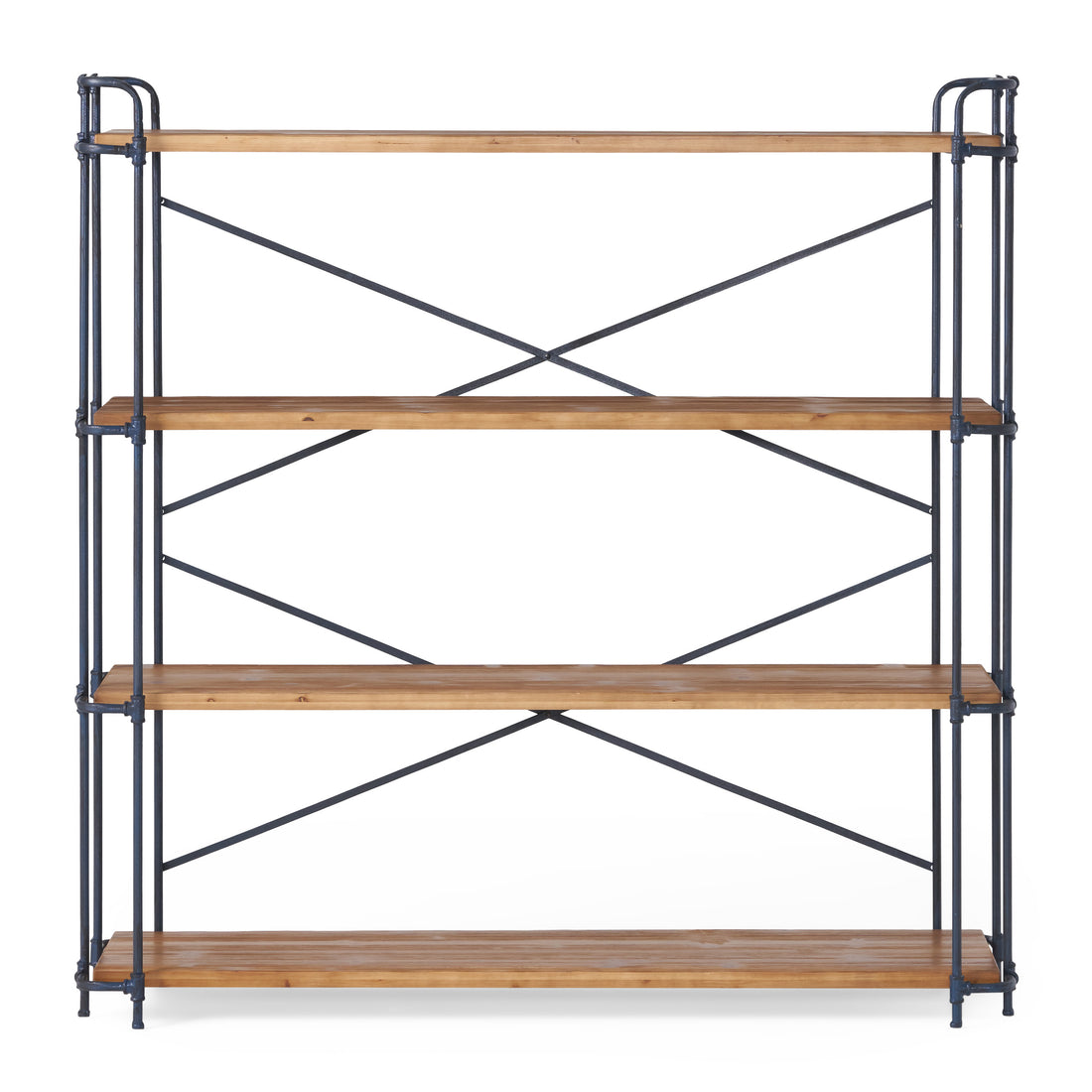Yorktown 4 Shelf Bookcase Natural Metal & Wood