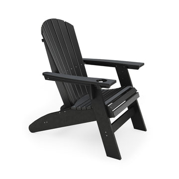 Black Adirondack Chair Sturdy Hdpe Poly Lumber For Poolside, Patio, And Garden Relaxation No Adirondack Black Weather Resistant Frame Garden & Outdoor American Traditional Hdpe Hdpe