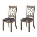 Weathered Cherry And Black Open Back Side Chairs