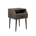 Contemporary Angled Nightstand Slate Grey Light Gray Mdf Mdf