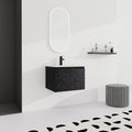 24'' Floating Wall Mounted Bathroom Vanity With Ceramics Sink & Soft Close Cabinet Door, Kd Package Black 2 Soft Close Doors Bathroom Wall Mounted Modern Plywood