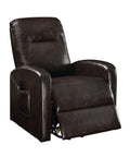 Espresso Power Lift Recliner Espresso Faux Leather Manual Push Button Metal Primary Living Space Tight Back Push Button Square Arms Wood Fabric