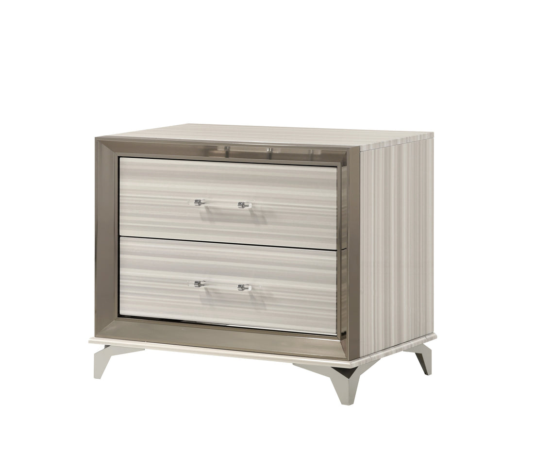 Star White Nightstand White Solid Wood Mdf