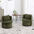 Upholstered Barrel Accent Chair With Ottoman, Living Room Side Chair With Storage, Single Sofa Armchair Olive Primary Living Space American Design,Casual,Contemporary,Modern Fabric