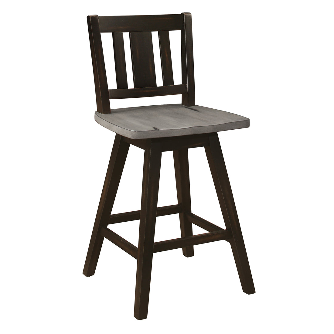 Counter Height Chairs Set Of 2, Black Gray 360