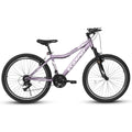 A24208 Ecarpat 24 Inch Mountain Bike, 21 Speed V Brake, Front Suspension, Carbon Steel Frame Mountain Bike For Teenagers Girls Women Bicycles Cycling Purple Durable Garden & Outdoor Polyurethane Foam Steel