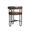Coolmore Bar Stools Set Of 2, Modern Bar Stool With Back, Black Metal Frames, Upholstered Bar Stools For Kitchen Island, Pub, Club Dark Brown Pu Dark Brown Dining Room Foam Pu Leather
