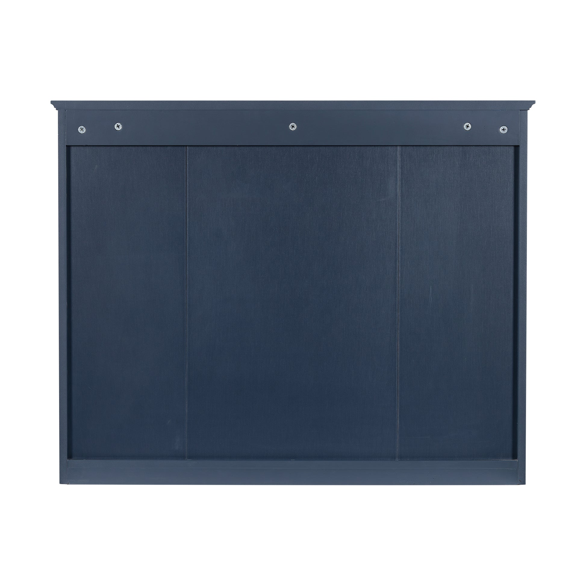 35'' X 27.5'' Medicine Cabinet, Wall Mounted Bathroom Storage Cabinet, Modern Bathroom Wall Cabinet With Mirror, Mirror Cabinet With 6 Open Shelves Not Include Bathroom Vanity Blue 1 5 Mirror Included Bathroom Wall Mounted Mdf Painted