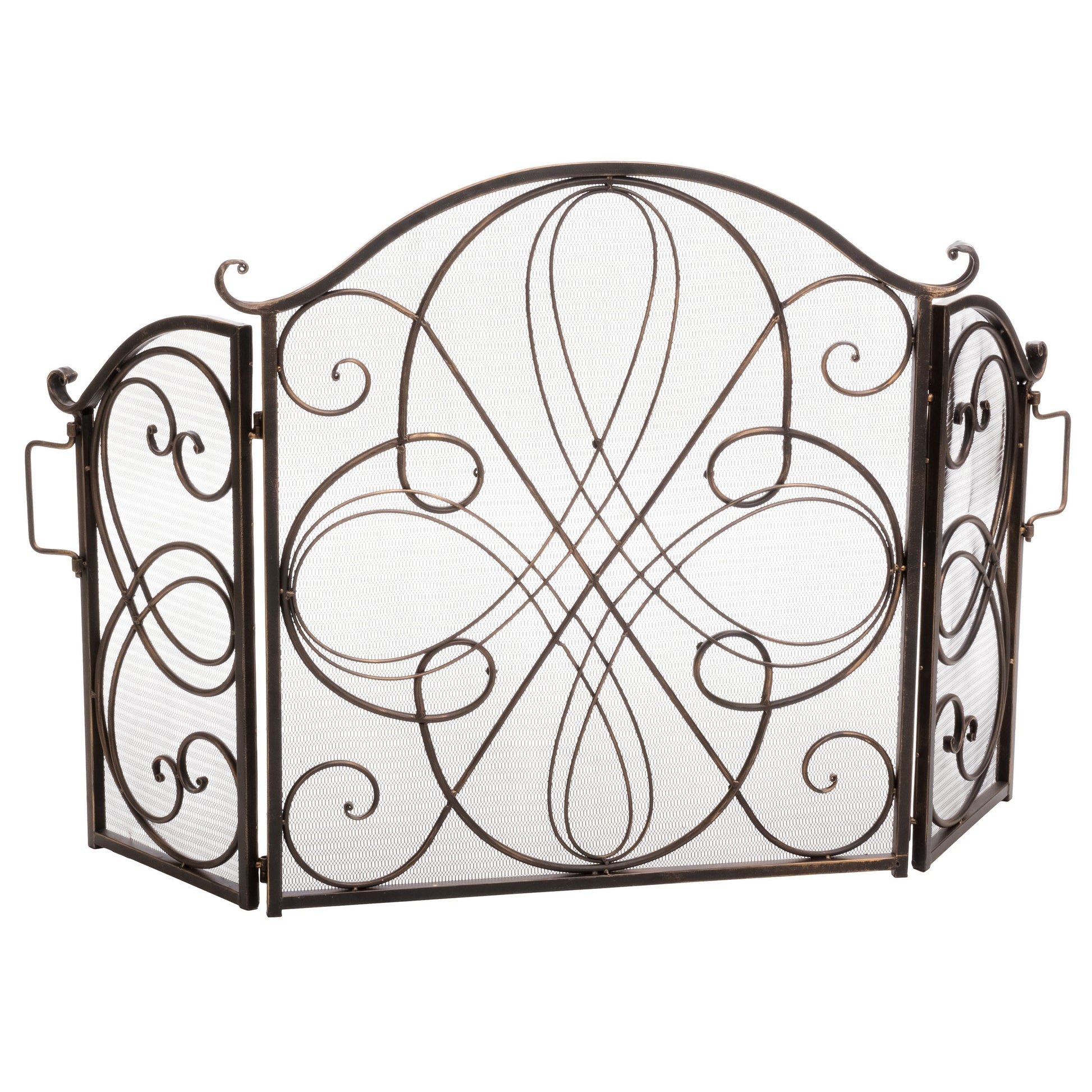 Kingsport Fireplace Screen Black Gold Iron