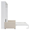 Queen Size Murphy Bed Wall Bed With Cushion, White Queen White Mdf Lvl