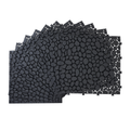 12 X 12 Inch Black Interlocking Deck Tiles Plastic Waterproof Outdoor All Weather Anti Slip Bathroom Shower Balcony Porch Strong Weight Capacity Upto 440 Lbs, Pebble Stone Pattern Pack Of 12 Black Garden & Outdoor American Design,American Traditional