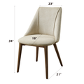 Willene Side Chair Set 2 , Beige Fabric & Walnut Finish Dn03146 Beige Wood