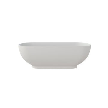 65" Solid Surface Soaking Bathtub Matte White Freestanding Tubs Matte 61 69 In Soaking Center Front Solid Surface