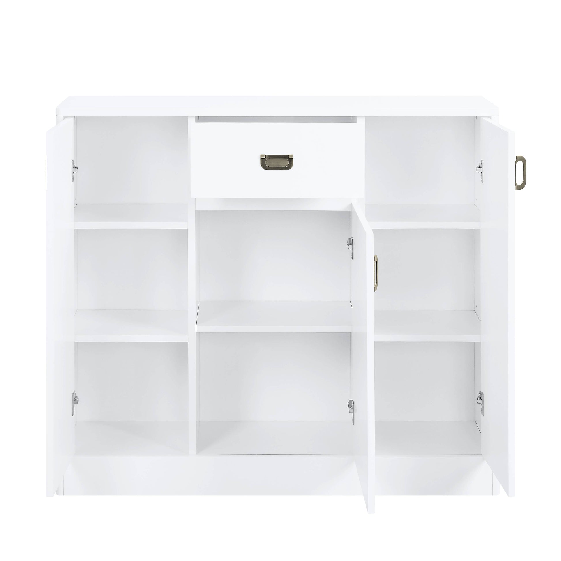 White High Gloss 3 Door Server With Drawer White Dining Room Drawers Included Mdf