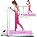 Under Desk Treadmill, Walking Pad, 2 In 1 Portable Treadmill With Handle Remote Control Led Display, Walking Jogging Machine For Home Office Use 265 Lbs Pink Pink Abs Rubber Steel Q235