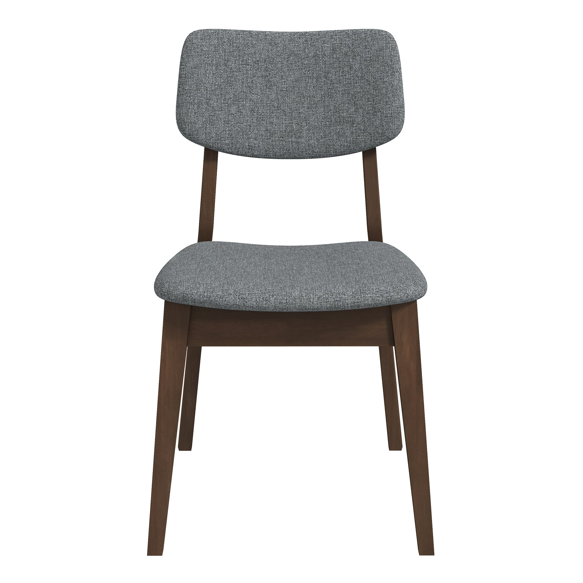 Dark Grey Fabric Solid Back Side Chair Set Of 2 Solid Brown,Gray Brown Dining Room Foam Wipe Clean Mid Century Modern Dining Chairs Foam Fabric,Solid Wood