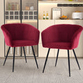 Ts Stripe Dinding Chair Wine Red Velvet