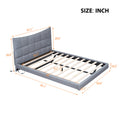 Full Size Upholstered Platform Bed With Led Lights,Usb Ports And Outlets,Linen Fabric,Gray Full Gray Wood Metal