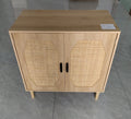 Kitchen Storage Cabinets With Rattan Decorative Doors, Buffets, Wine Cabinets, Dining Rooms, Hallways, Cabinet Console Tables, Natural, 31.5''W X 15.8''D X 34.6