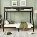 Metal Twin Xl Over Queen Bunk Bed For Teens And Adults,Space Saving Noise Reduced No Box Spring Needed,Black Twin Xl Black Metal