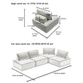 Oversized 4 Module Square Sofa Comfortable And Movable Modular Design For Ultimate Flexibility Beige Color Chenille Sofa 4Pieces Beige Chenille 4 Seat