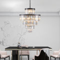 Black Luxury Crystal Chandelier Modern Chandeliers Lights Fixture Hanging Pendant Light Fixture For Dining Room Bedroom Living Room Dia 23.6 Inch Black Black Crystal Iron