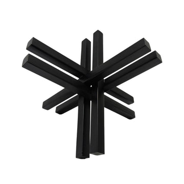 Accent Decor With Metal Double Jack Design, Black Black Metal