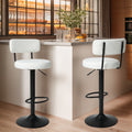 Modern Bar Stools Set Of 2,Curved Backrest Upholstered Counter Height Bar Stools,Adjustable Bar Stool 24.5