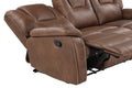 Katrine 3 Piece Living Room Set Brown Dark Brown Fabric