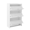 Shoe Storage Cabinet For Entryway With 3 Flip Drawers, Modern Shoe Organizer Cabinet, Free Standing Shoe Rack For Hallway, Living Room, White White Mdf