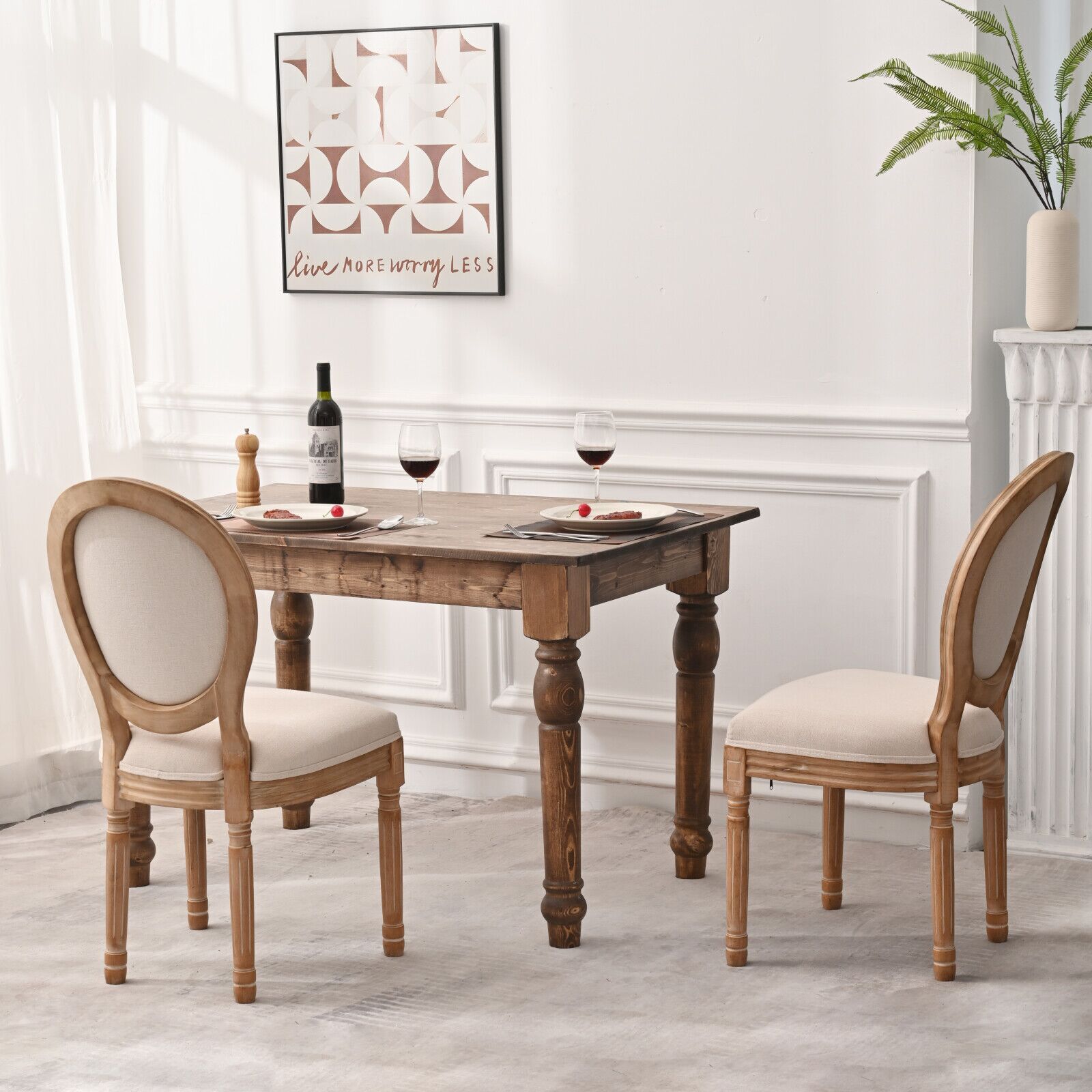 French Country Dining Chairs With Round Back Set