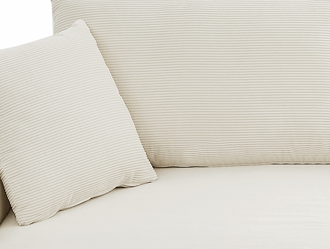 Modern Minimalist Style Corduroy Couch, Upholstered Sleeper Sofa For Living Room, Bedroom, Salon, 2 Pc Free Combination, L Shape, Right Hand Facing Sectional Sofa Beige Corduroy 3 Seat