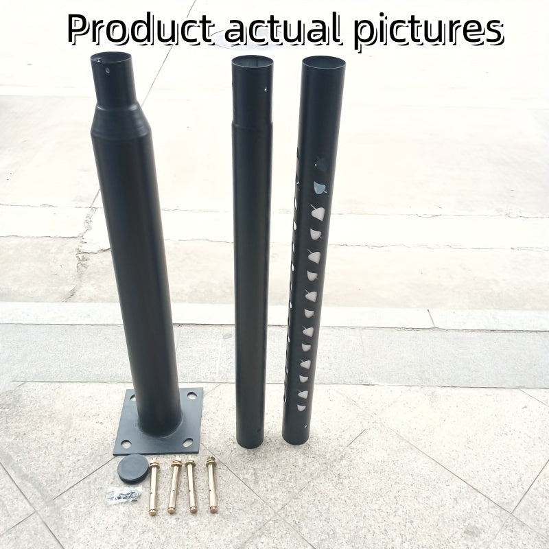 Street Light Pole 16ft Tall - Black Outdoor Adjustable Metal Street Lamp Post for Lights with Mounting Steel Anchors Street Light Pole 16ft Tall - Black Outdoor Adjustable Metal Street Lamp Post for Lights with Mounting Steel Anchors