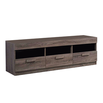 Amiable Tv Stand, Rustic Oak Brown Deep Rustic Brown 60 69 Inches Mdf