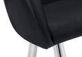 Dining Chair, Set Of 2, Side, Upholstered, Kitchen, Dining Room, Black Leather Look, Chrome Metal, Contemporary, Modern Black Foam Faux Leather