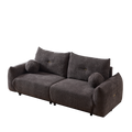 Lamb'S Wool 2 Seater Cushion Sofa 90'' Comfortable Sofa For Living Room Bedroom And Other Casual Spaces Lamb'S Wool Sofa With 2 Cushions And 2 Ball Pillows. Gray Gray Foam Fabric 2 Seat