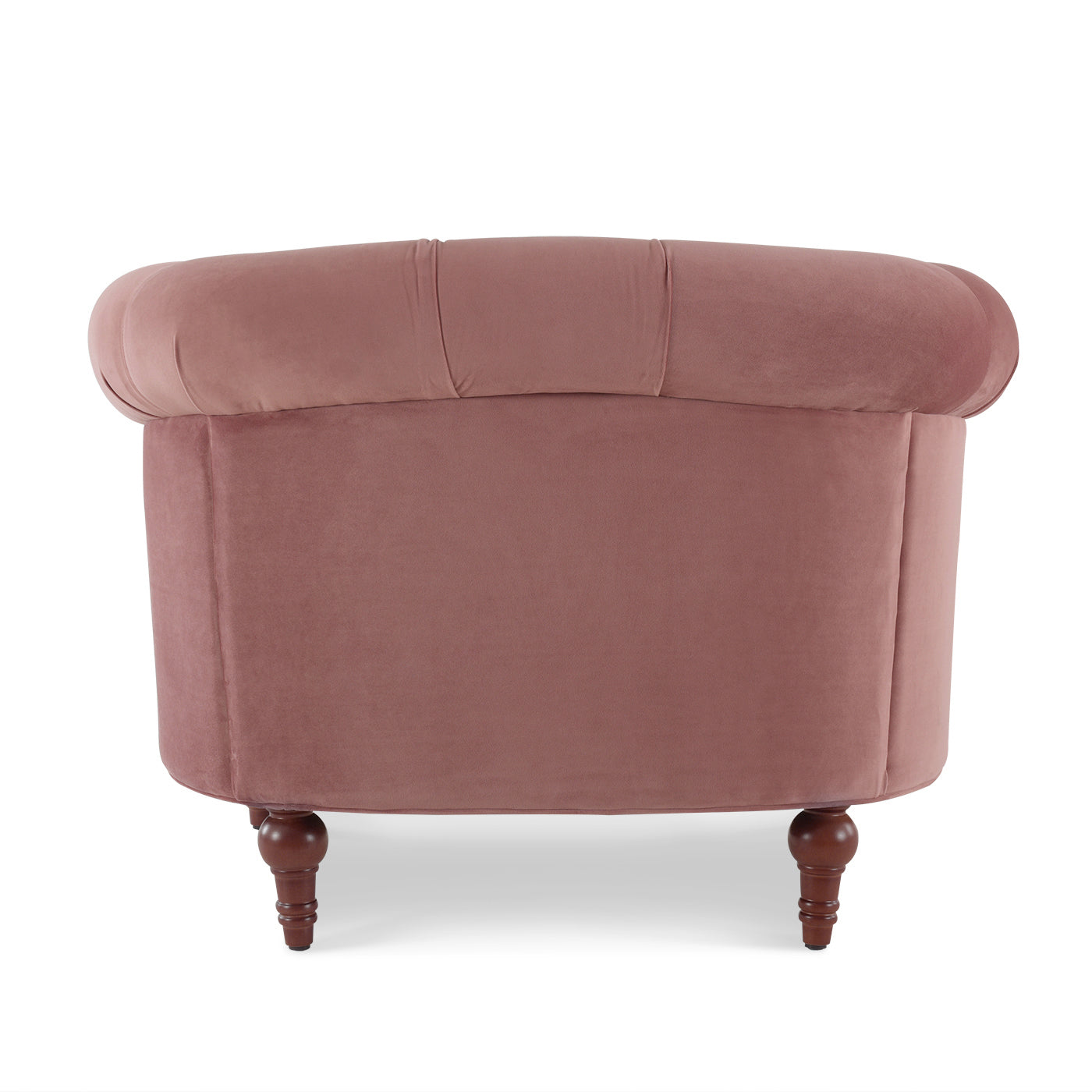 La Rosa Victorian Tufted Upholstered Accent Chair, Ash Rose Pink Velvet Pink Foam Velvet
